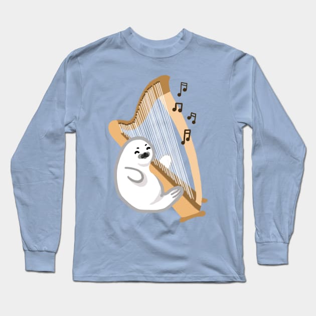 Harp Harp Seal Long Sleeve T-Shirt by Artstuffs121